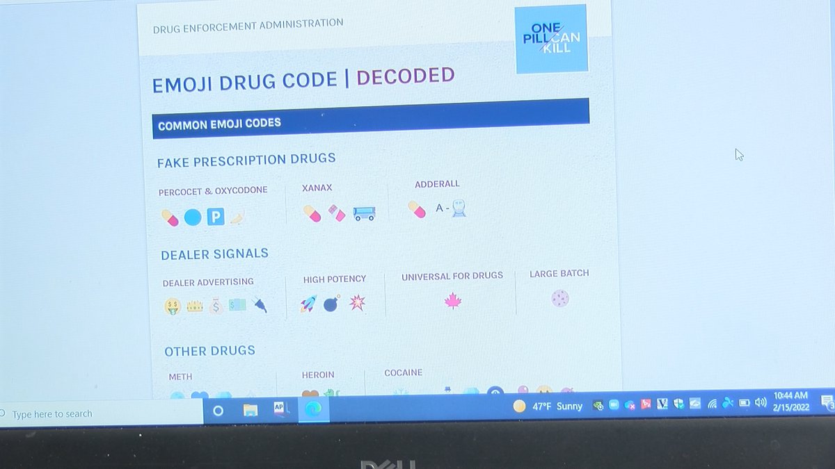 The Drug Enforcement Administration released an emoji drug code guide to educate parents,...