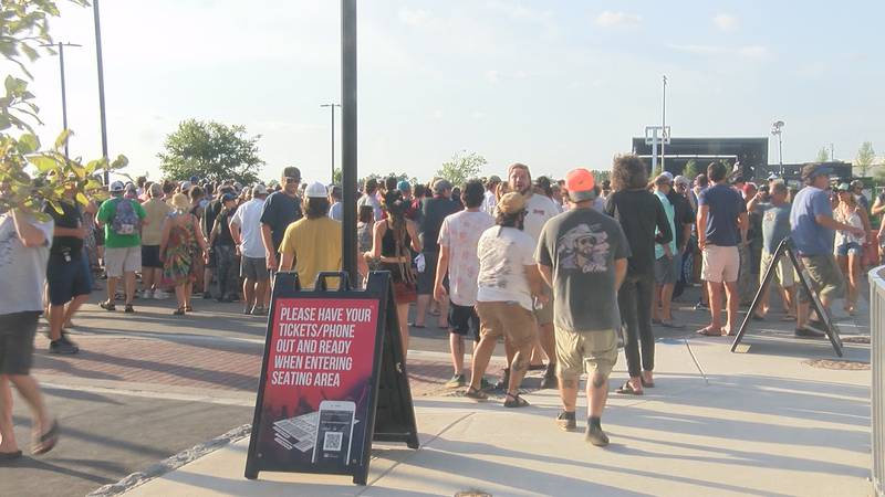 Crowds line up for a concert at Live Oak Bank Pavilion in Wilmington.