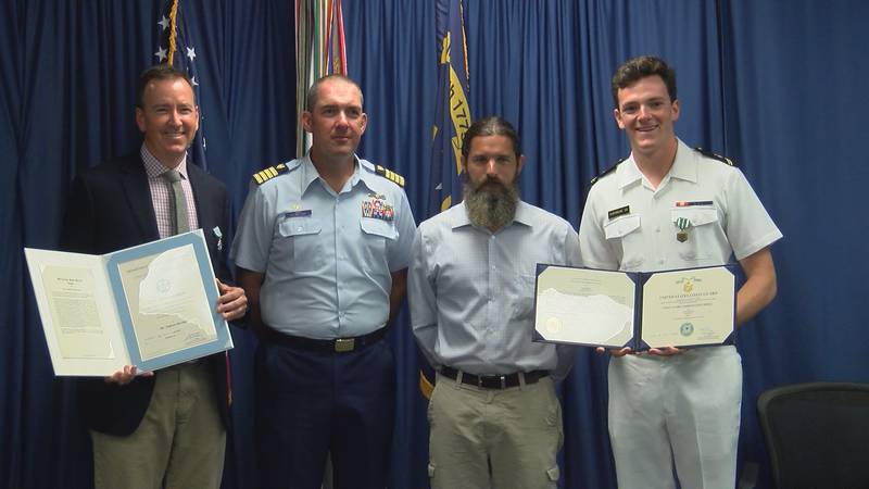 Jack and Andrew Sherman were awarded by the Coast Guard