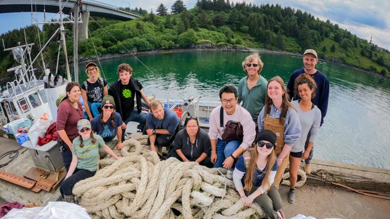 Second marine debris removal team on our last day during the marine debris offload onto the...