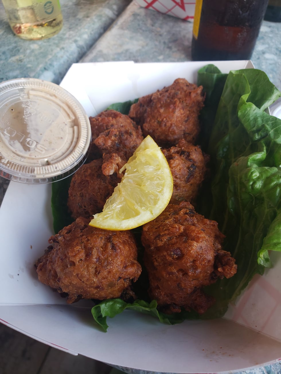 Savory Conch Fritters are a great way to start your meal at Provision Company, just make sure...