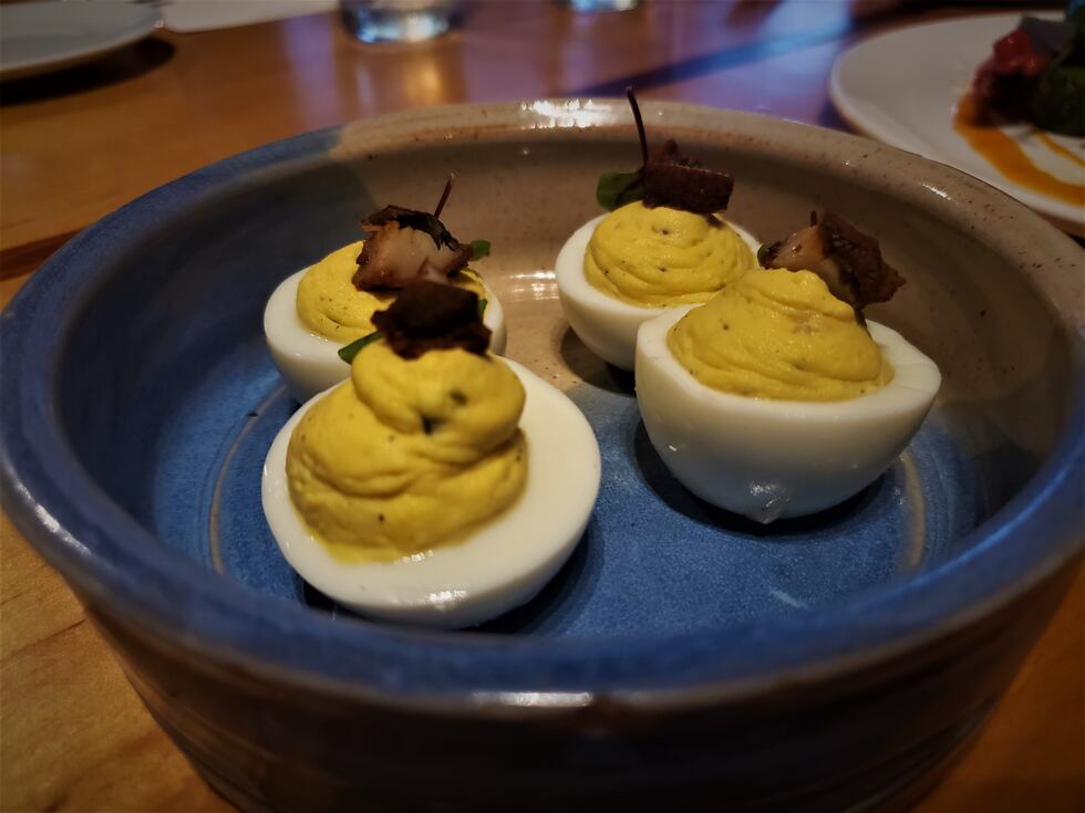Plenty of restaurants serve deviled eggs, but these bites boasted lovely smoked mackerel,...