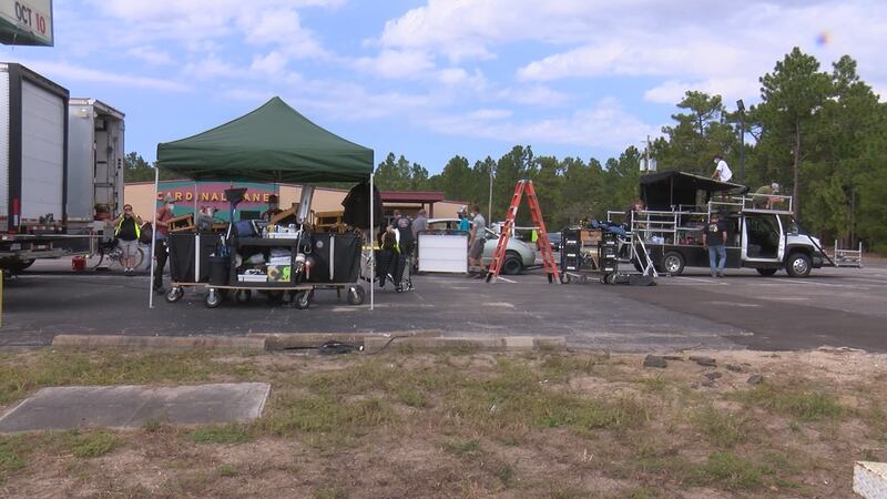 Crews with the horror movie "Scream 5" filming at Cardinal Lanes in Wilmington last year.