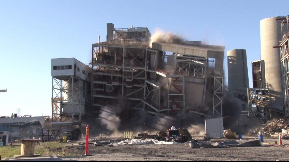 Duke Energy demolished one of three boilers at the Sutton Plant in Wilmington Sunday morning....