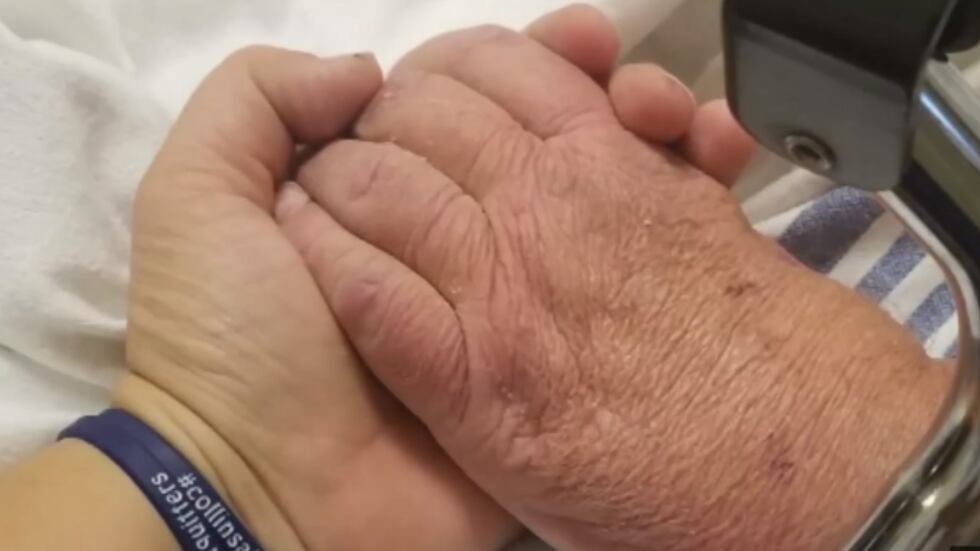 Billie Collins held her husband's hand until his heart stopped.