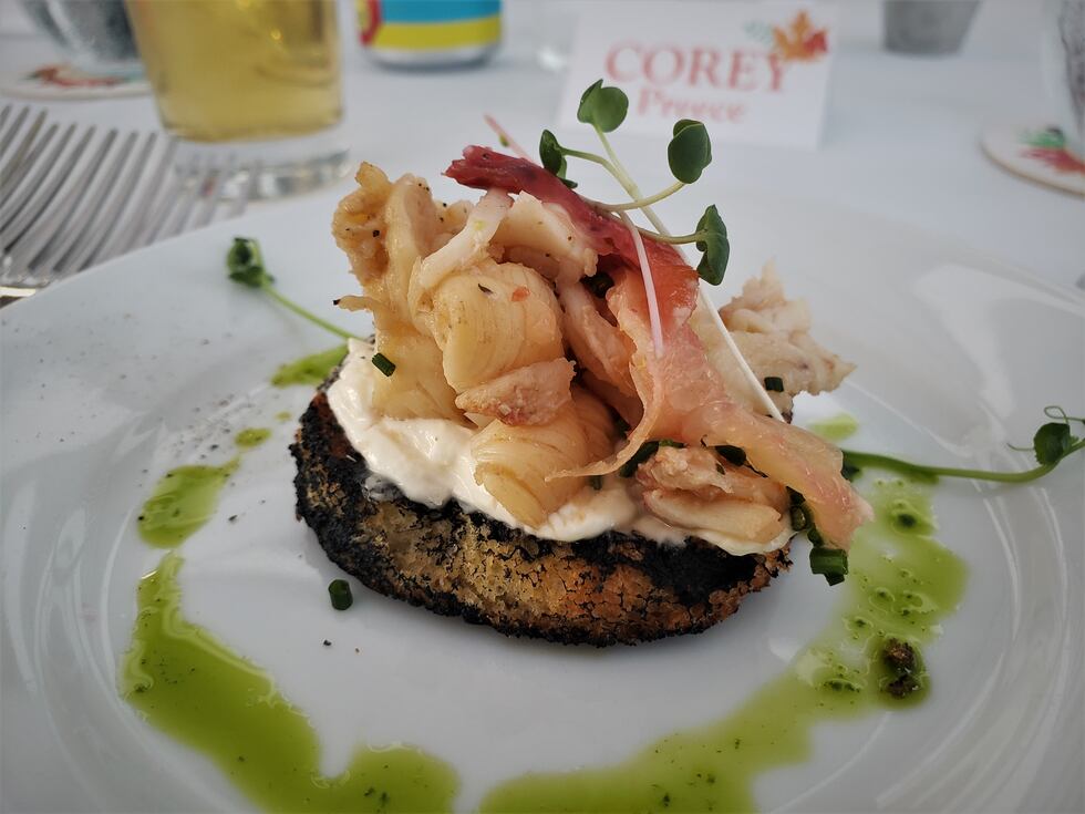 The Hops and Harvest Beer Dinner at the Blockade Runner offers beautiful culinary creations...