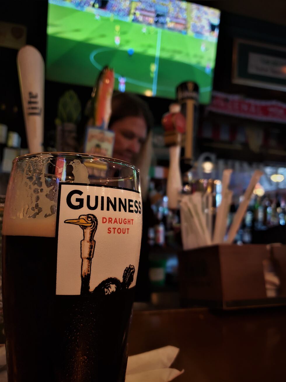 A cold Guinness, poured perfectly into a proper pint glass...a must have for any respectable...