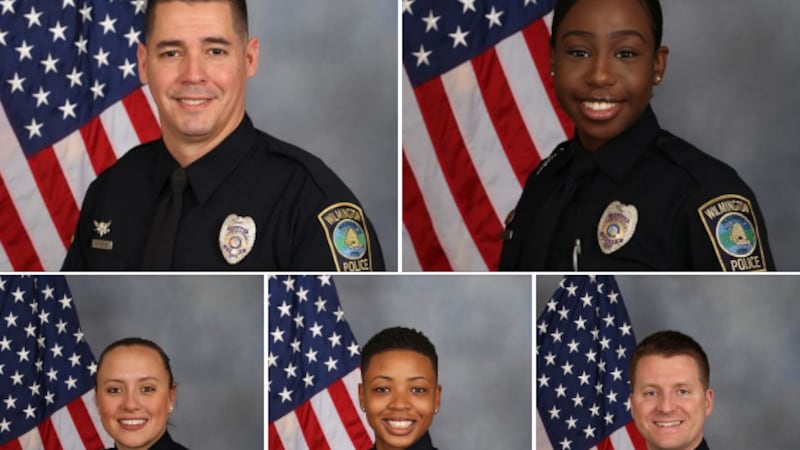 CPL. Boyce, CPL. Barksdale, CPL. Knipp CPL., Mangum and CPL. Ferencak with the Wilmington...