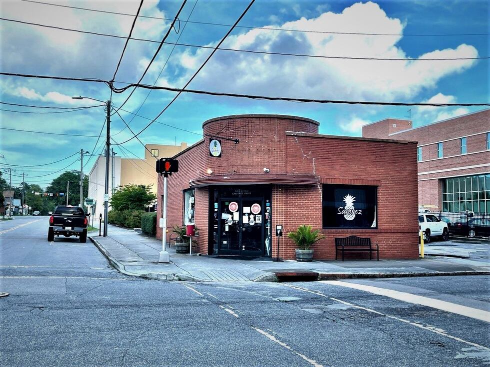 Savorez is located at corner of 4th and Chesnut streets, in a building used in the filming of...