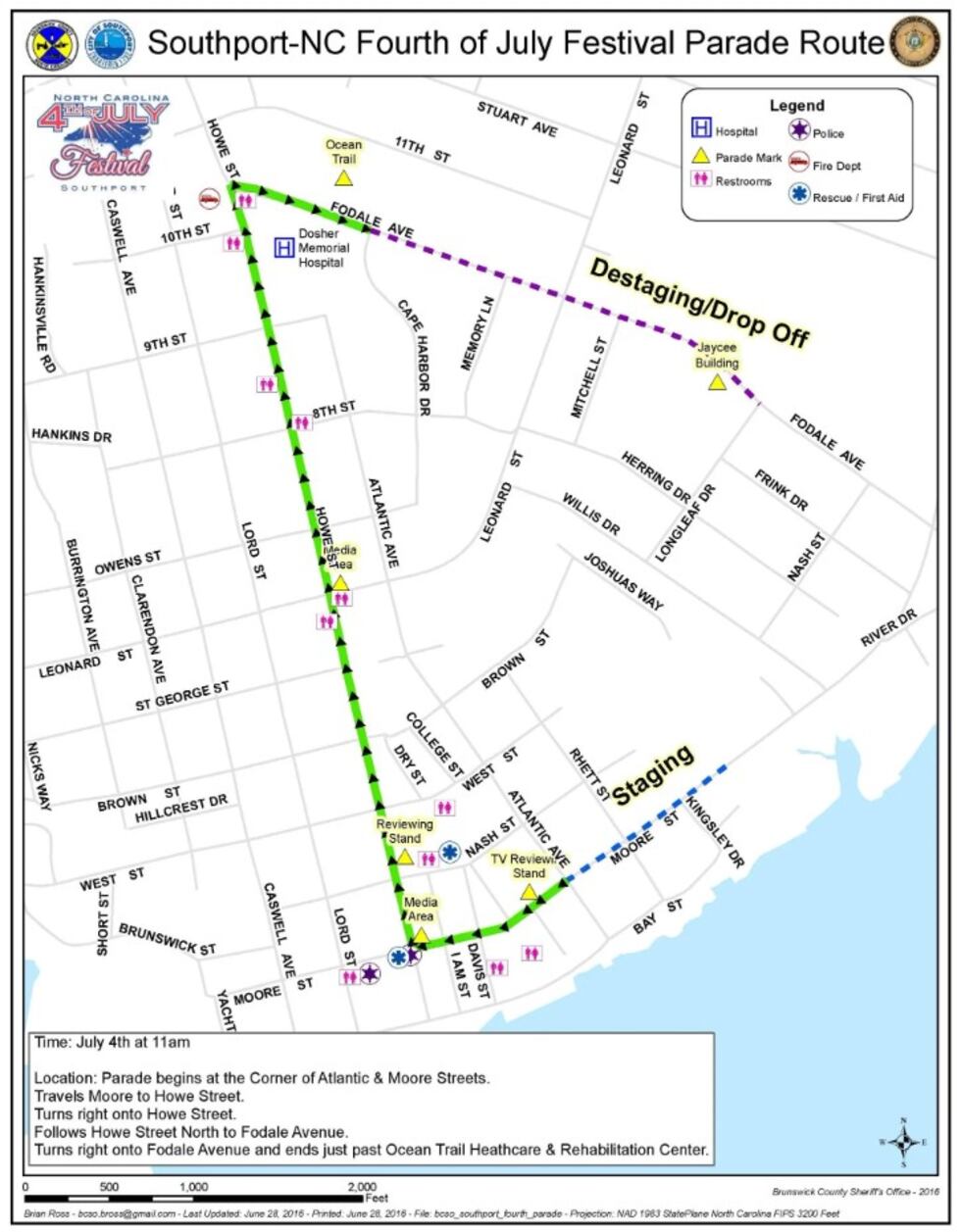 N.C. Fourth of July Festival Parade route