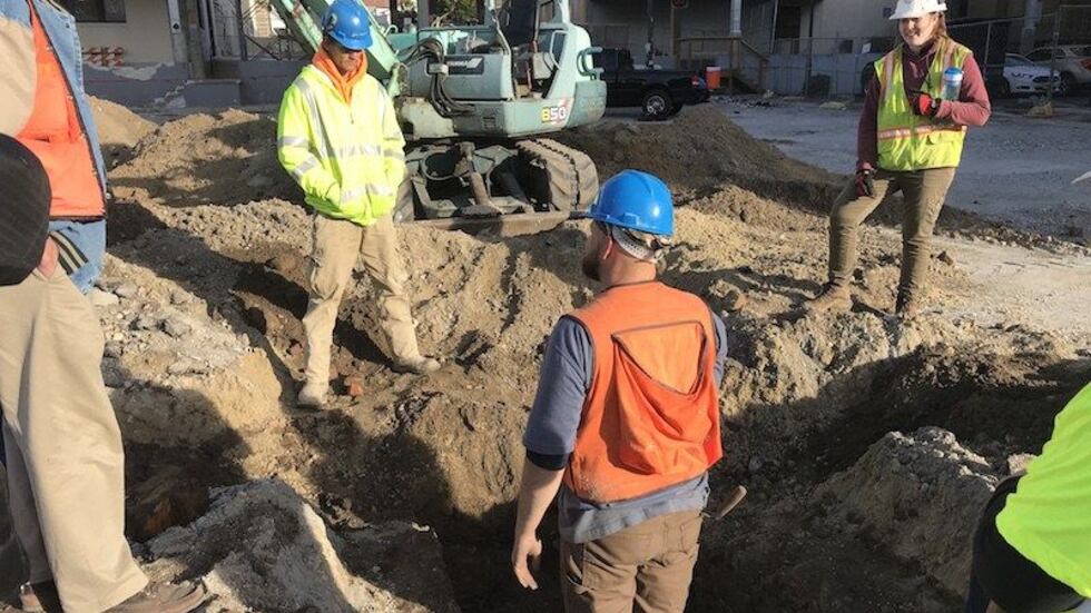 The crew of ten historians, archaeologists, students, and construction workers found a sewer...