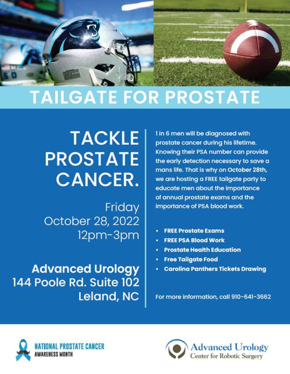 The 'Tailgate for Prostate' will take place from 12-3 p.m. on Oct. 28.