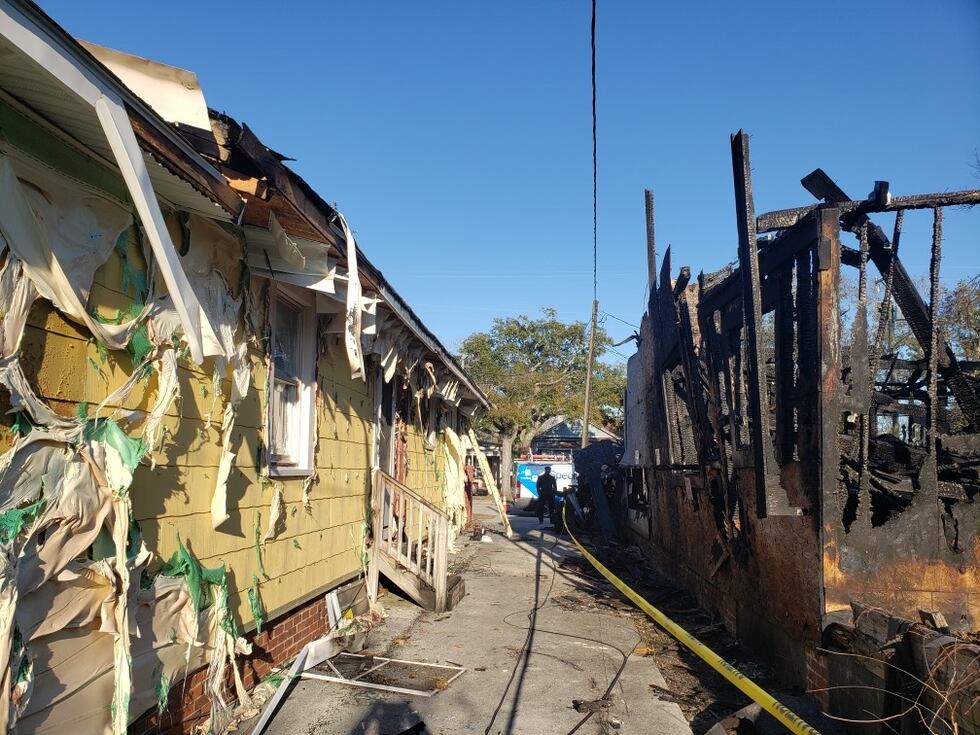 A massive fire destroyed a home at 5th Avenue and Meares Street in Wilmington Friday night.