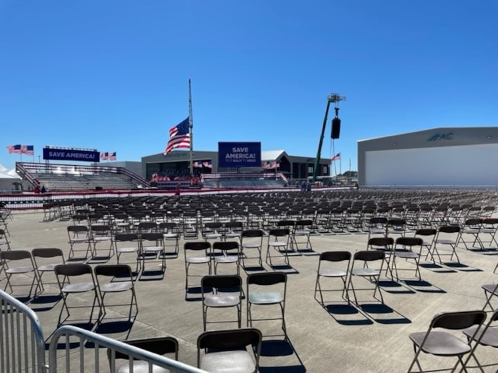 The venue of the Donald Trump rally in Wilmington