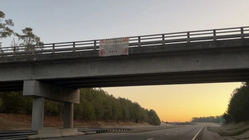 Moore County deputies are investigating after they said a large sign with antisemitic symbols...