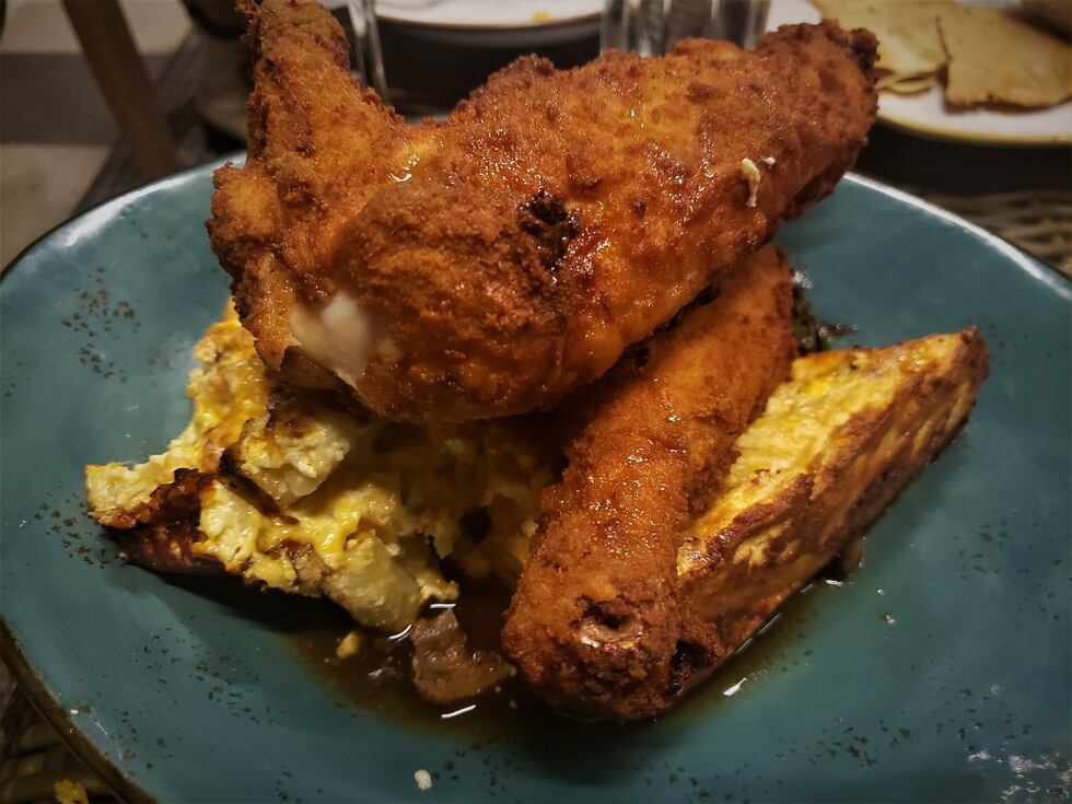 A meal fit for two (or maybe a family), the chicken is fried to perfection with hefty mac &...