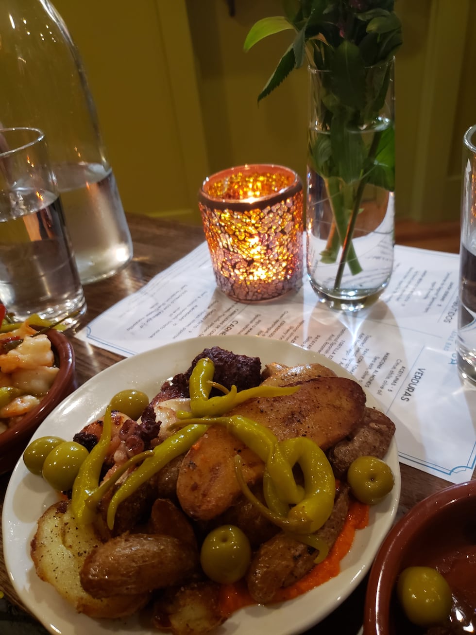 Mariposa offers a wide variety of seafood options from tuna to shrimp, or this Pulpo dish,...