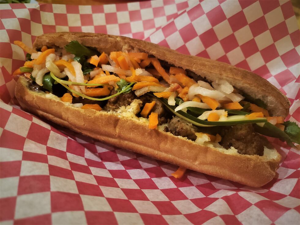 Crispy, crunchy, fresh, tangy, spicy...what more can you ask for from a sandwich? This bahn mi...