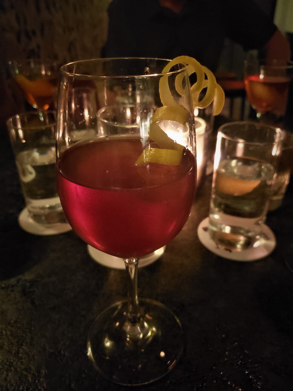 The luxurious looking Vieux Carre, a classic mainstay in the world of cocktails.